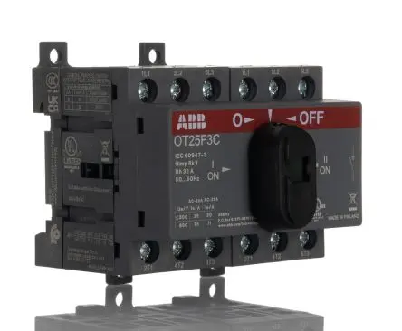 Produktfoto 1 von ABB OT Umschalter 3-polig Basis 0A Schwarz IP20