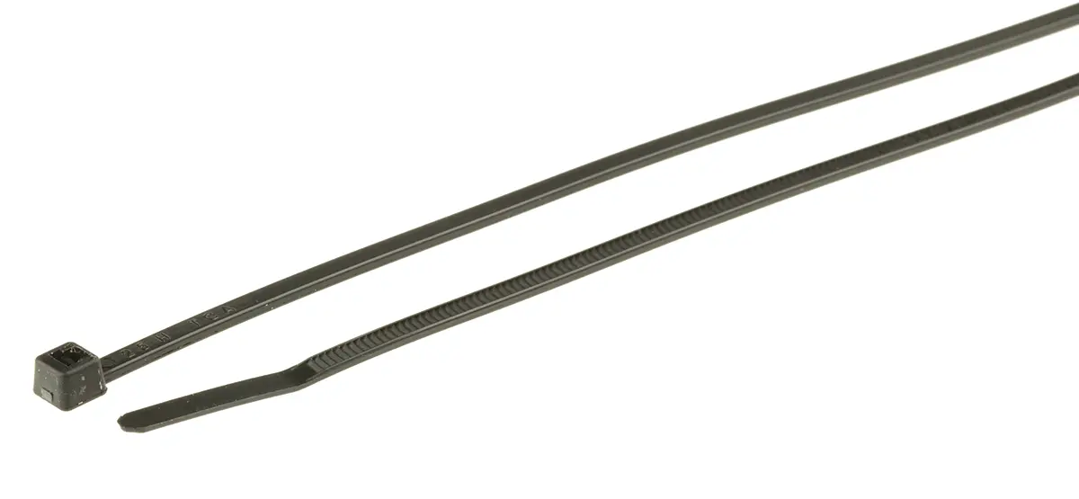 Produktfoto 1 von HellermannTyton T18L Nylon 6.6 Kabelbinder UV-Beständigkeit Schwarz 2.5 mm x 200 mm