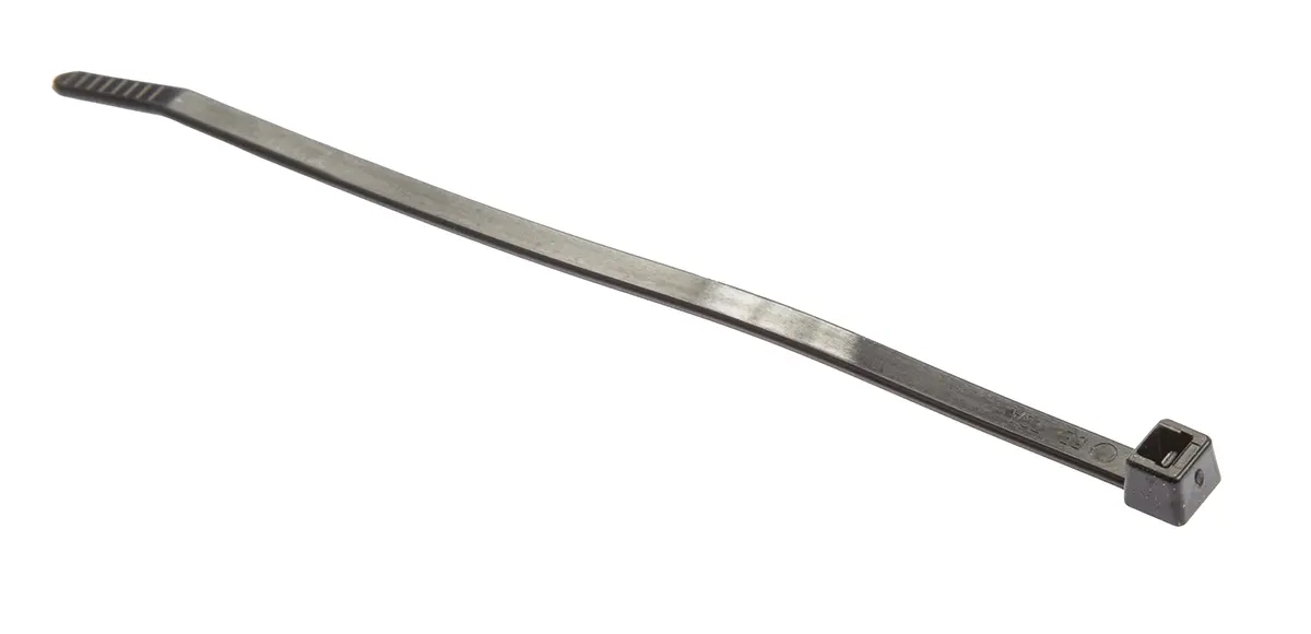 Produktfoto 1 von HellermannTyton T50S Nylon 6.6 Kabelbinder Innen gezackt Schwarz 4.6 mm x 150 mm