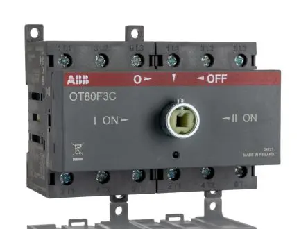 Produktfoto 1 von ABB OT Umschalter 3-polig Basis 0A Schwarz IP20