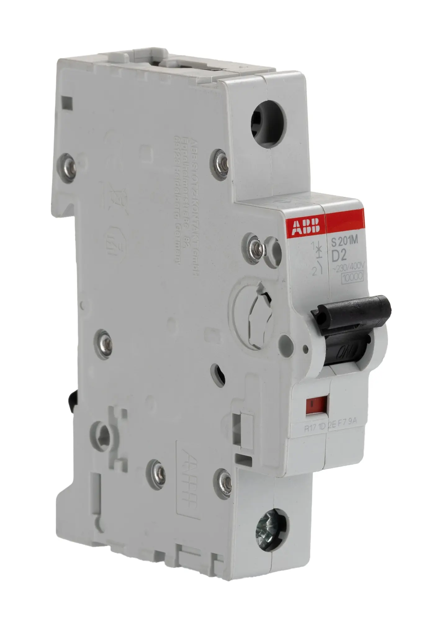 Produktfoto 1 von ABB S200M Miniaturüberlastschalter Typ D, Pol 1-polig 2 A 253 V ac, Abschaltvermögen 15 kA System Pro M Compact 72 V dc