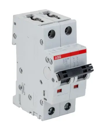 Produktfoto 1 von ABB S200M Miniaturüberlastschalter Typ D, Pol 2-polig 16A 440V ac, Abschaltvermögen 15 kA System Pro M Compact 125 V dc