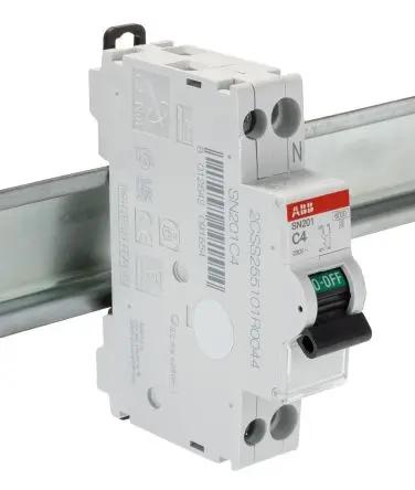 Produktfoto 1 von ABB SN201 Miniaturüberlastschalter Typ C, Pol 1-polig 4A 230V ac, Abschaltvermögen 6 kA MCB SN200