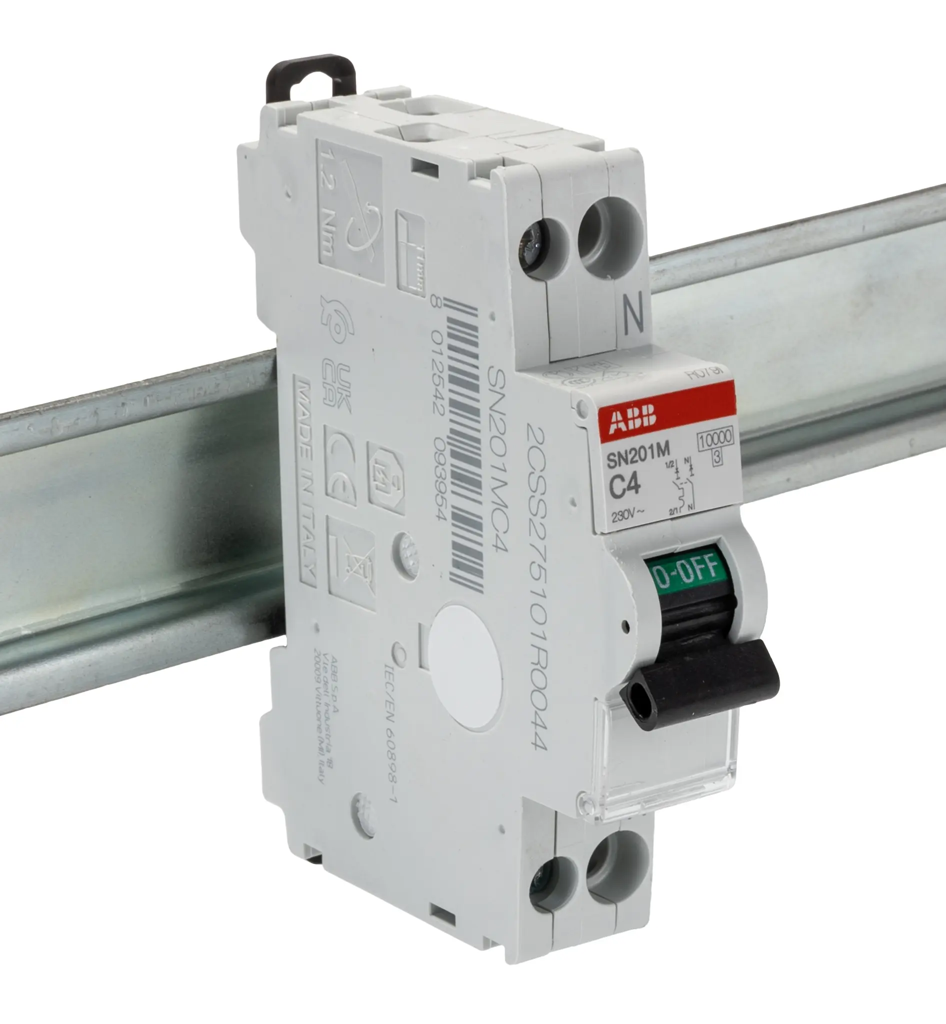 Produktfoto 1 von ABB SN201 Miniaturüberlastschalter Typ C, Pol 1-polig 4 A 230 V ac, Abschaltvermögen 10 kA MCB SN200