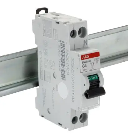 Produktfoto 1 von ABB SN201 Miniaturüberlastschalter Typ C, Pol 1-polig 4A 230V ac, Abschaltvermögen 10 kA MCB SN200