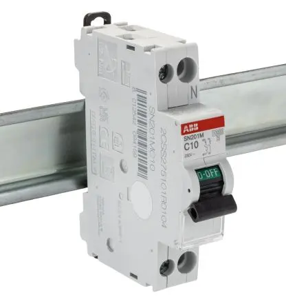 Produktfoto 1 von ABB SN201 Miniaturüberlastschalter Typ C, Pol 1-polig 10A 230V ac, Abschaltvermögen 10 kA MCB SN200