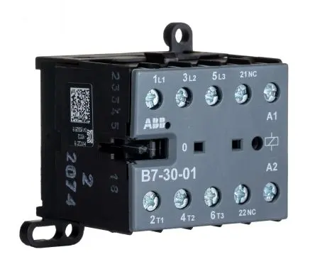 Produktfoto 1 von ABB B7-30-01 Schütz 24V-Spule, 3-polig / 20 A 24V 5.5 kW 3 Schließer 1-Hilfskontakte