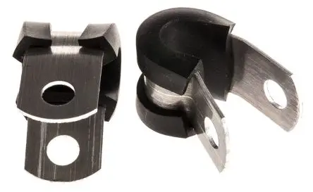 Produktfoto 1 von HellermannTyton Gummi Schwarz, Natur Aluminium P-Schellen, Ø 6.4 mm, x 16.3mm