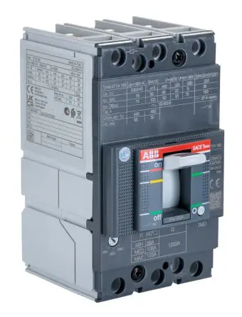Produktfoto 1 von ABB SACE Tmax XT XT1N, Kompaktschutzschalter 3-polig, 125A Feststehend / Abschaltvermögen 5 kA 690V ac 500 V dc