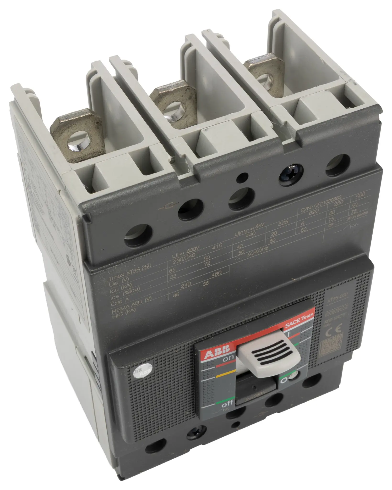 ABB SACE Tmax XT XT3S, Kompaktschutzschalter 3-polig, 200 A Feststehend / Abschaltvermögen 3 kA 690 V ac 500 V dc