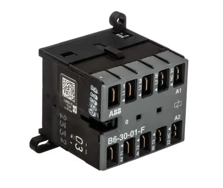 ABB B6-30-01-F-01 Schütz 24V-Spule, 3-polig / 20 A 127V 4 kW 3 Schließer 1-Hilfskontakte