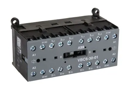 ABB VBC6-30-01 Schütz 24V-Spule, 3-polig / 20 A 24V 4 kW 3 Schließer Umkehrend 1-Hilfskontakte