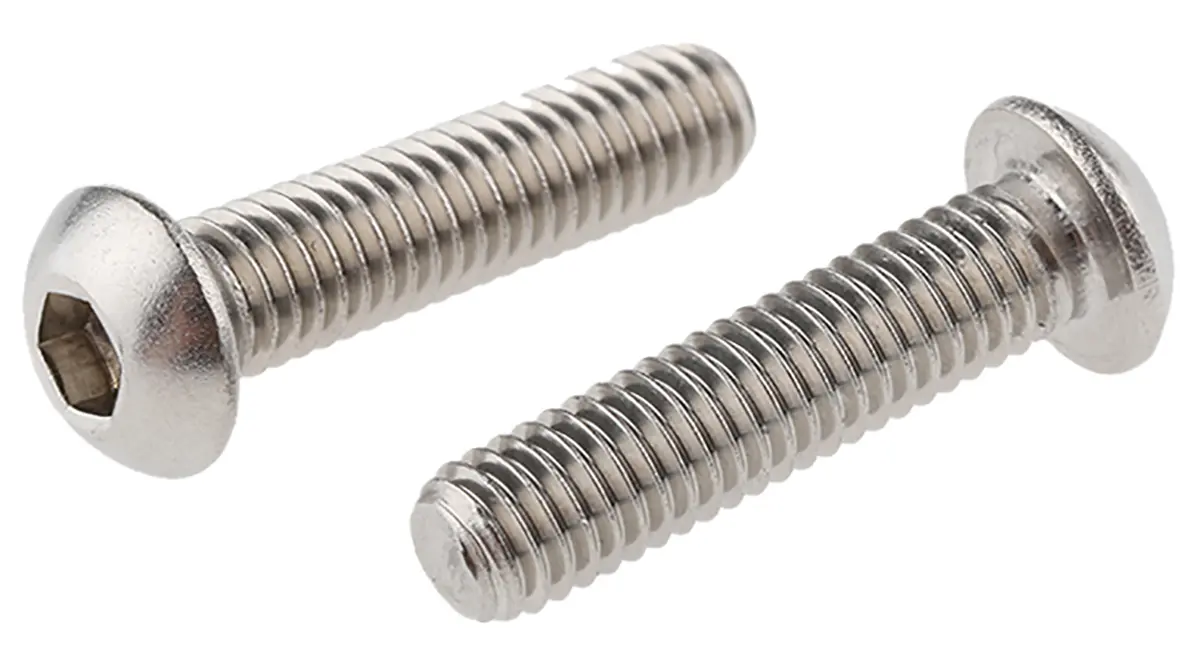 Produktfoto 1 von RS PRO Linsenkopf Innensechskantschraube, Edelstahl A4, M6 x 1mm, 25mm