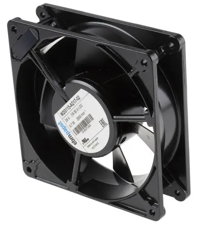 Produktfoto 1 von ebm-papst W2G115 Axiallüfter, Kugel, 24V dc / 4.7 W 196 mA, 2800 U/min, 245 m³/h IP22 127 mm 127mm 38 mm