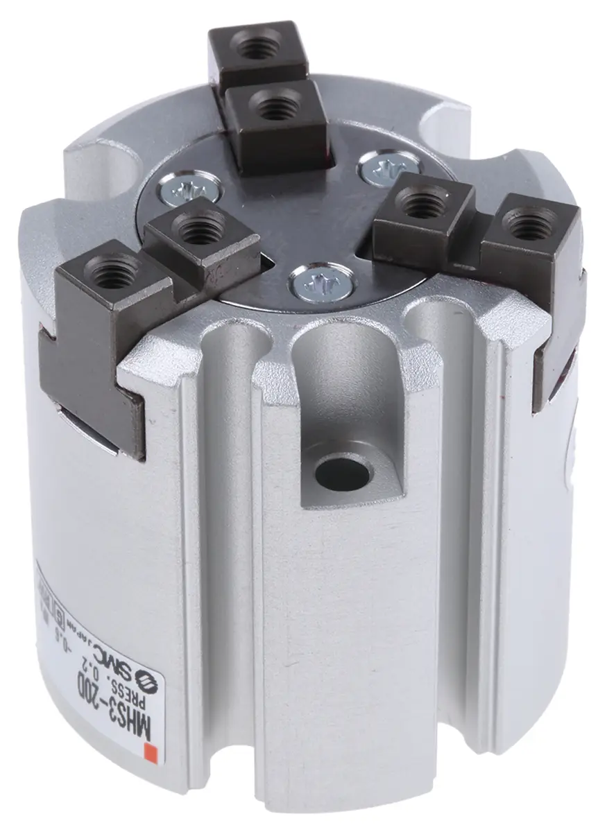 Produktfoto 1 von SMC MHS3 Pneumatikgreifer, Doppeltwirkend-Ausführung, 3 Greifarme, Parallel, 0.6 Mpa max. M5 x 0.8