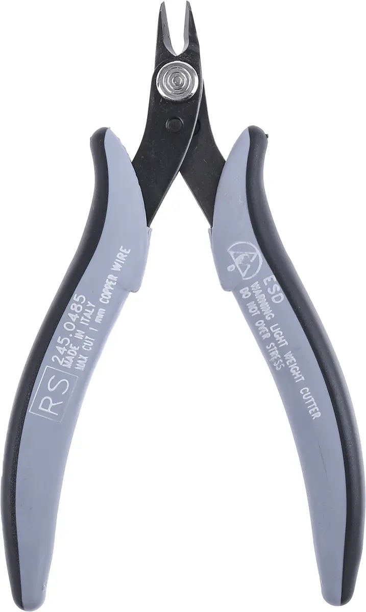 Produktfoto 1 von RS PRO ESD-Sicherheit Glatt Seitenschneider Schließer (NO) 133 mm / Backen 8mm, Schneidleistung 1 mm