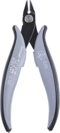 RS PRO ESD-Sicherheit Abgeschrägt Kabelschneider Schließer (NO) 138mm / Backen 10mm, Schneidleistung 1.6 mm