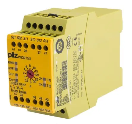Produktfoto 1 von Pilz PNOZ XV2 Sicherheitsrelais 24V dc, 2 Sicherheitskontakte, 1 Hilfsschalter EN ISO 13849-1, EN 60068-2-6, EN