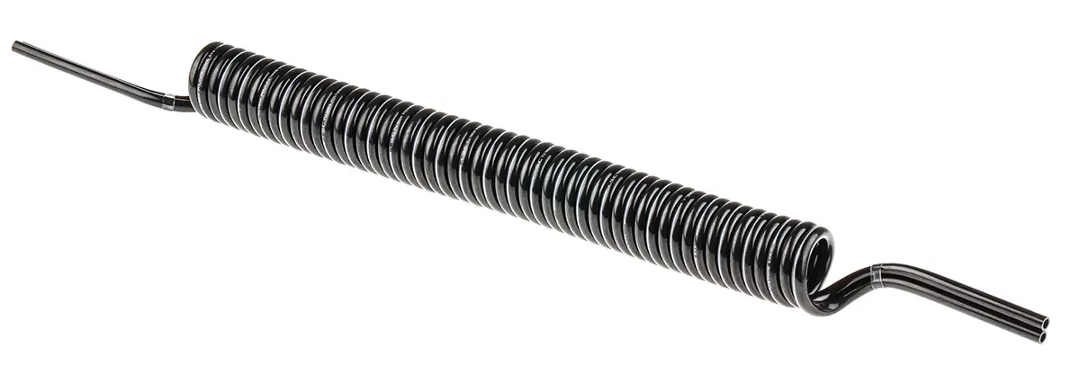 Produktfoto 1 von SMC 1.5 m TCU Polyurethan Spiralschlauch Schwarz, Innen-Ø 4 mm 60 °C