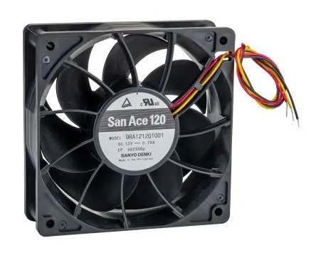 Produktfoto 1 von Sanyo Denki 9RA type Axiallüfter, 12V dc / 11.5 W 700 mA, 4700 U/min, 4.5 m³/min 120 mm 38mm 120 mm