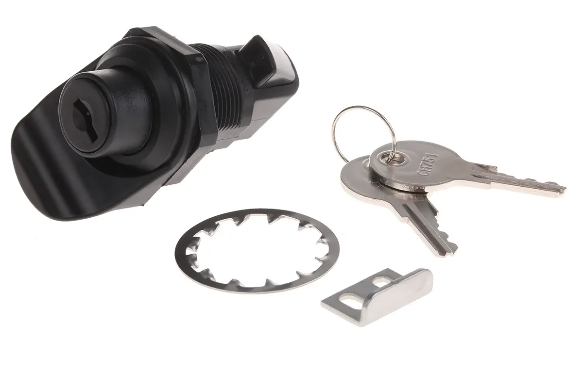 Produktfoto 1 von Southco, Schwarz Schrankschloss aus ABS, Mit Schlüssel 23 mm, entsperrbar mit Schlüssel 22.2 x 25.5 mm