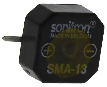 Produktfoto 1 von Sonitron Piezo-Summer Dauerbetrieb, 75 dB, Oberfläche 6.5 mm, 24V dc 14 mm, 1.5 V dc, Innen-