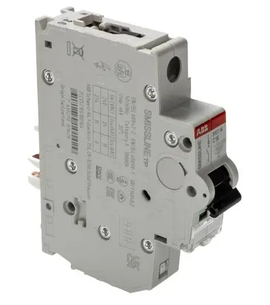 Produktfoto 1 von ABB S400M Miniaturüberlastschalter Typ C, Pol 1-polig 16A 240V ac, Abschaltvermögen 25 kA SMISSLINE TP