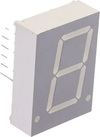 Produktfoto 1 von Broadcom LED-Anzeige 7 Segmente 1 Zeichen Kathode, Rot 626nm 7mcd Zeichenbreite 11.1 mm Rechts Zeichenhöhe 20.3 mm