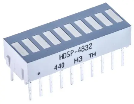 Broadcom HDSP-4832 LED-Anzeige Lichtleiste 10 Zeichen, Grün, Rot, Gelb 626nm 1900μcd Durchsteckmontage