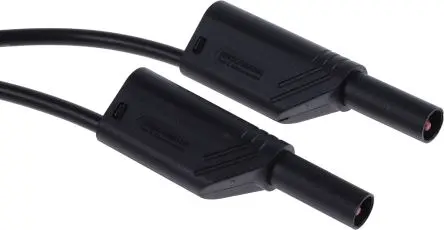 Produktfoto 1 von Hirschmann Test & Measurement Steckverbinder-Messleitung 16A Stecker / Stecker, Schwarz Polyvinylchlorid-isoliert 2 m,