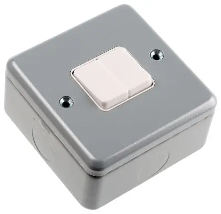 Produktfoto 1 von MK Electric Metal Clad Lichtschalter 2-teilig, 1-polig, 2 Wege Silber IP2X 10A