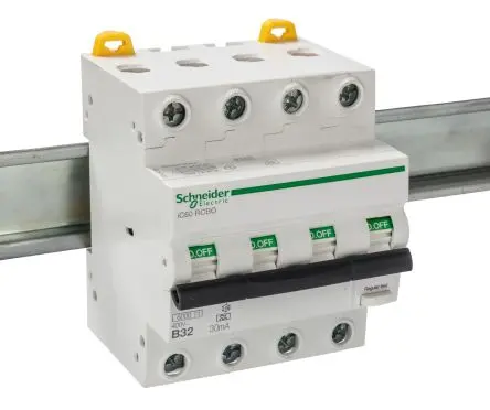 Produktfoto 1 von Schneider Electric Acti9 iC60 FI/LS-Schalter (RCBO) 32A, 4-polig, Empfindlichkeit 30 mA