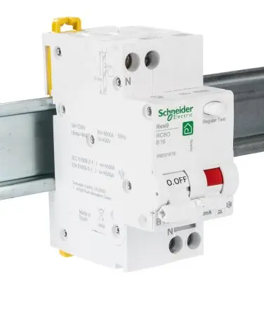 Produktfoto 1 von Schneider Electric Resi9 Resi9 FI/LS-Schalter (RCBO) 16A, 1-polig, Empfindlichkeit 30 mA