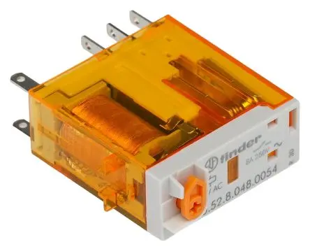 Produktfoto 1 von Finder 46 Relais ohne Verriegelung 48V ac Spule 1-poliger Umschalter 8A 350 Ω 0.5 W