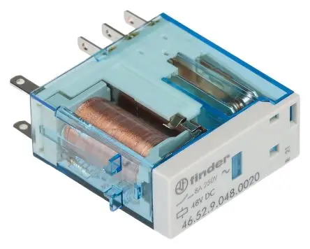 Produktfoto 1 von Finder 46 Relais ohne Verriegelung 48V dc Spule 1-poliger Umschalter 8A 350 Ω 0.5 W
