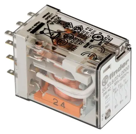Produktfoto 1 von Finder 55 Relais 24V ac Spule Dreipoliger Umschalter 10A