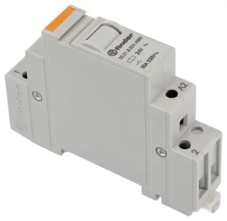 Produktfoto 1 von Finder 22 Monostabiles Relais 24V ac Spule SPST DIN-Hutschiene 20A 1.25 W