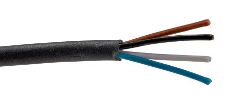 Produktfoto 1 von Phoenix Contact Mehrkern-Industriekabel, 4-adrig 0.34mm² 22 AWG Schwarz, Grau, 100 m, Polypropylen