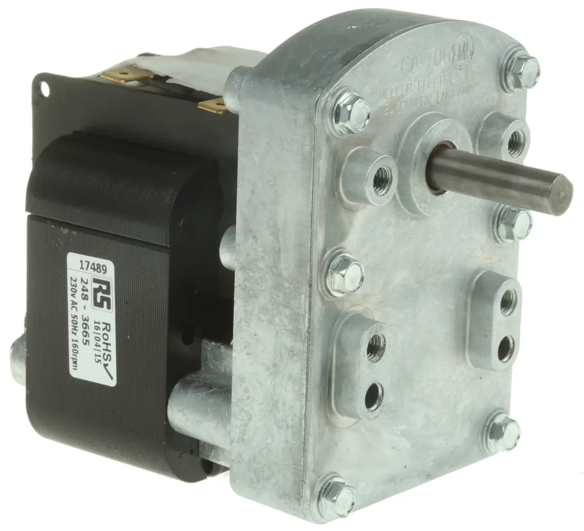 Produktfoto 1 von Mellor Electric UB T6 Stirnrad AC-Getriebemotor Rechtsdrehend, 24 W 160 rpm 230 V