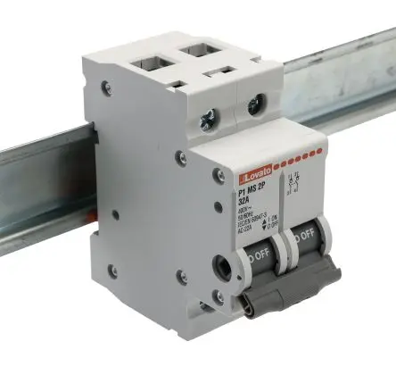 Lovato P1M Trennschalter 2-polig DIN-Hutschiene 32A Schwarz IP20, IP65 3-phasig