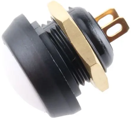Produktfoto 1 von ITW 59 Miniaturdruckschalter lichtdurchlässig Tastend Panel Ø 13.6 mm, SPST / 400mA 50 V dc 125 V ac, IP67