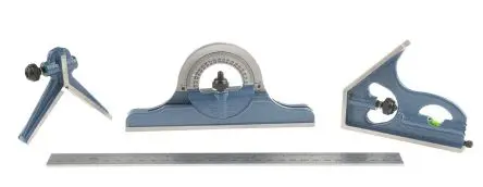 Produktfoto 1 von RS PRO Kombinationswinkelsatz, Skalen L. 12 in 0.5 mm aus Stahl, Stahl-Kopf Anreißnadel inkludiert x 300 mm