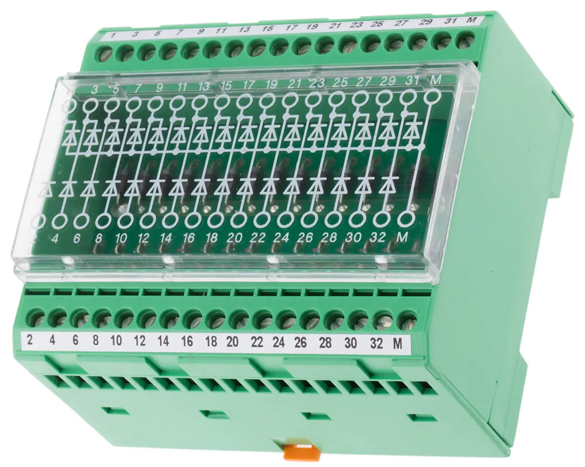 Phoenix Contact EMG 90-DIO 32M/LP Modularer Anschlussklemmenblock Grün, 0.2 to 4 mm², 250 V ac Schraubbefestigung