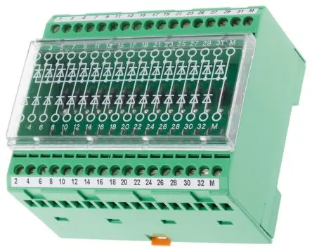 Produktfoto 1 von Phoenix Contact EMG 90-DIO 32M/LP Bauteil-Anschlussklemmenblock Grün, 0.2mm², 4 mm², 250V ac Schraubbefestigung