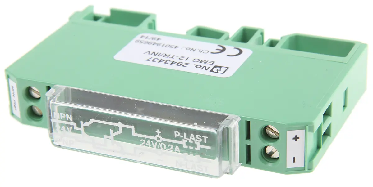 Phoenix Contact Serie 3118 Signalwandler 24 V, PnP 0 to 30 V dc EIN / Strom 200 mA AUS DIN-Hutschiene