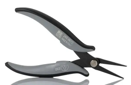 Produktfoto 1 von RS PRO Flachzange / Backen 32mm Lange Spitze 160 mm ESD-Sicherheit