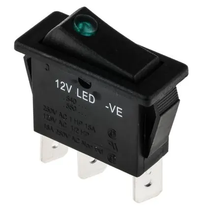 Produktfoto 1 von Arcolectric Panel Wippschalter SPST Ein-Aus, 16A Beleuchtet