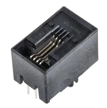 Produktfoto 1 von Molex 95501 Buchse Cat3 RJ22-Steckverbinder, 1-Port 4-polig Ungeschirmt Kabel gewinkelt