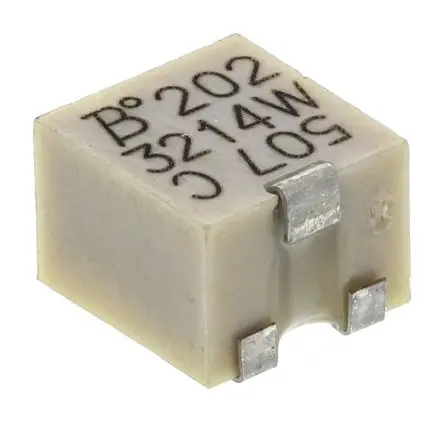 Produktfoto 1 von Bourns 3214 5-Gang Oberfläche Trimm-Potentiometer, Einstellung von oben, 2 kΩ, 10 %, 0.25 W, J-Haken, L. 4.8 mm, L. 0.6