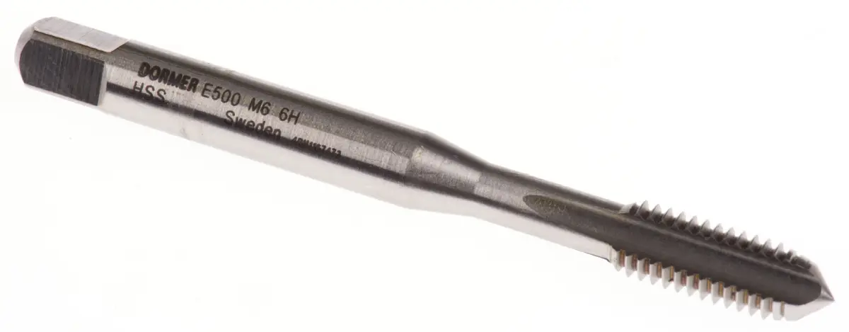 Produktfoto 1 von Dormer Gewindebohrer HSS Maschinen, Metrisch Gerade Nut, Rechtsgewinde, 1-teilig M6